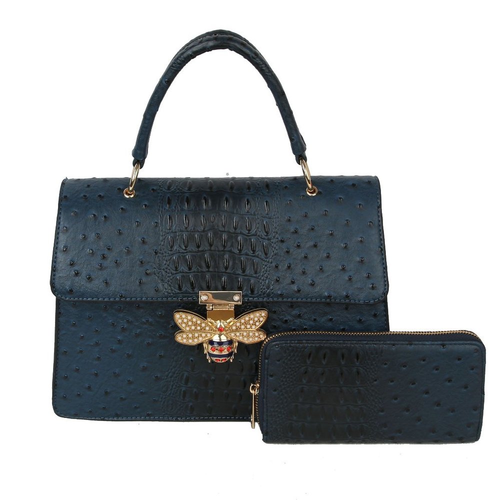 Blue  Beauty Bee Handbag